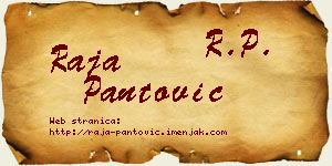 Raja Pantović vizit kartica